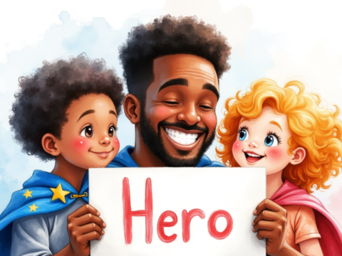 free clipart fathers day dad is my hero theme (8)