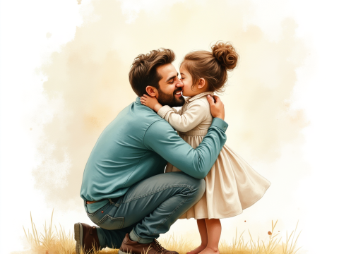 free clipart of black father playing with his daughter (1)