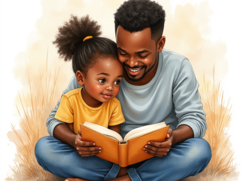 free clipart of black father playing with his daughter (4)