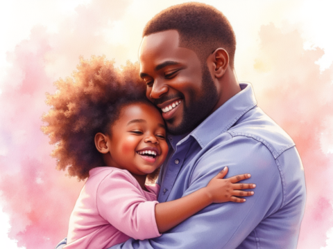 free clipart of father embracing his child fathers day theme (5)