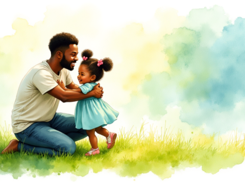 free clipart of father embracing his child fathers day theme (6)